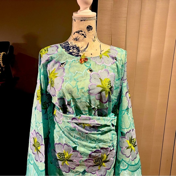 VTG African Nigeria Iro and Buba Womens Lace Set And Headtie - Picture 5 of 9